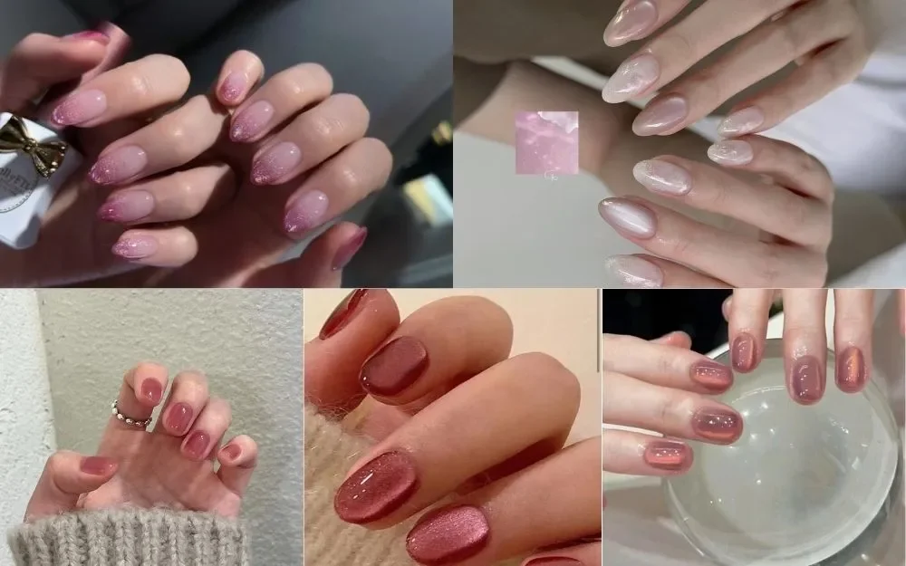 Gợi Ý 100+ Mẫu Nail Thạch Hồng Mắt Mèo Siêu Xinh, Bling Bling - 8