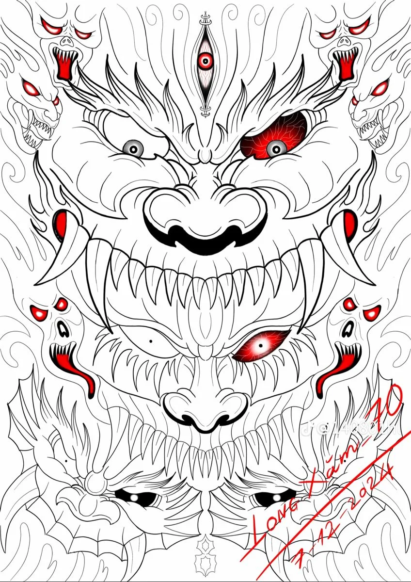 15 Hình xăm quỷ ráp ý tưởng | quỷ ráp, tattoo quỷ ráp, hình xăm mặt (2)