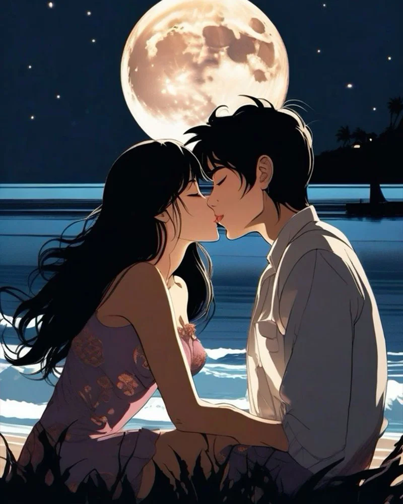 Đôi bạn trẻ trăng mật bên bờ biển