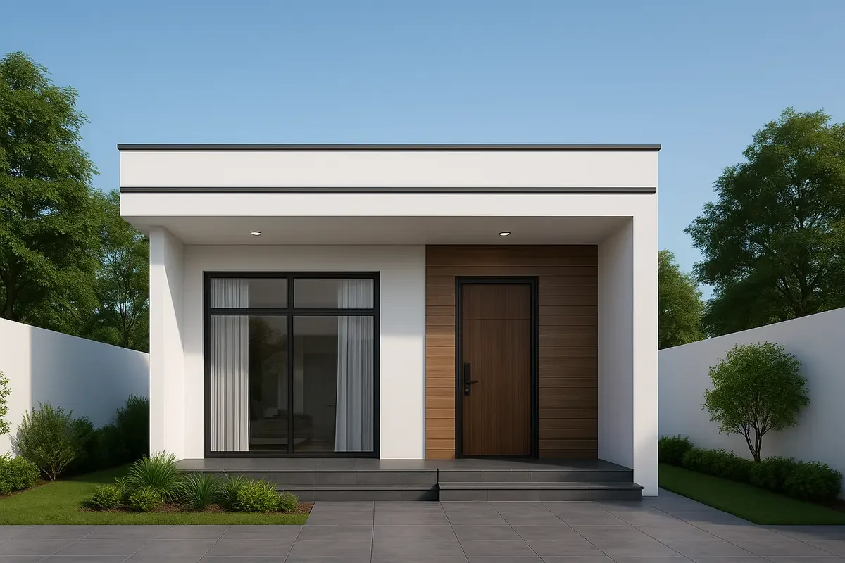 Nhà ống cấp 4 hiện đại mái bằng