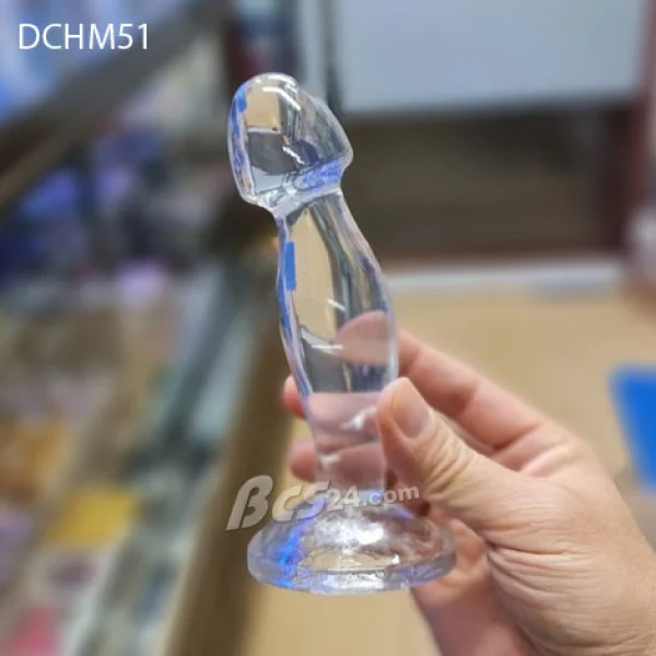 Phích [Butt Plug] cắm hậu môn silicone trong suốt cỡ lớn, mát xa tiền liệt tuyến