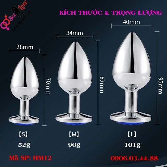 Bộ 3 phích cắm kích thích hậu môn inox đế tròn - Ảnh 4