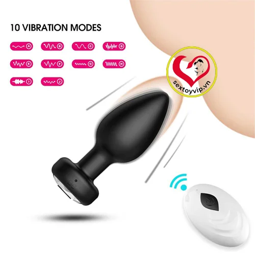 Plug cắm hậu môn cửa sau rung 10 chế độ điều khiển từ xa - Sextoyvip