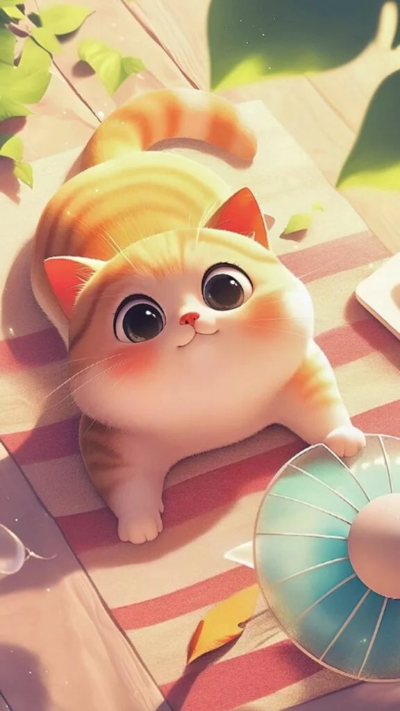 Mèo ú phơi nắng
