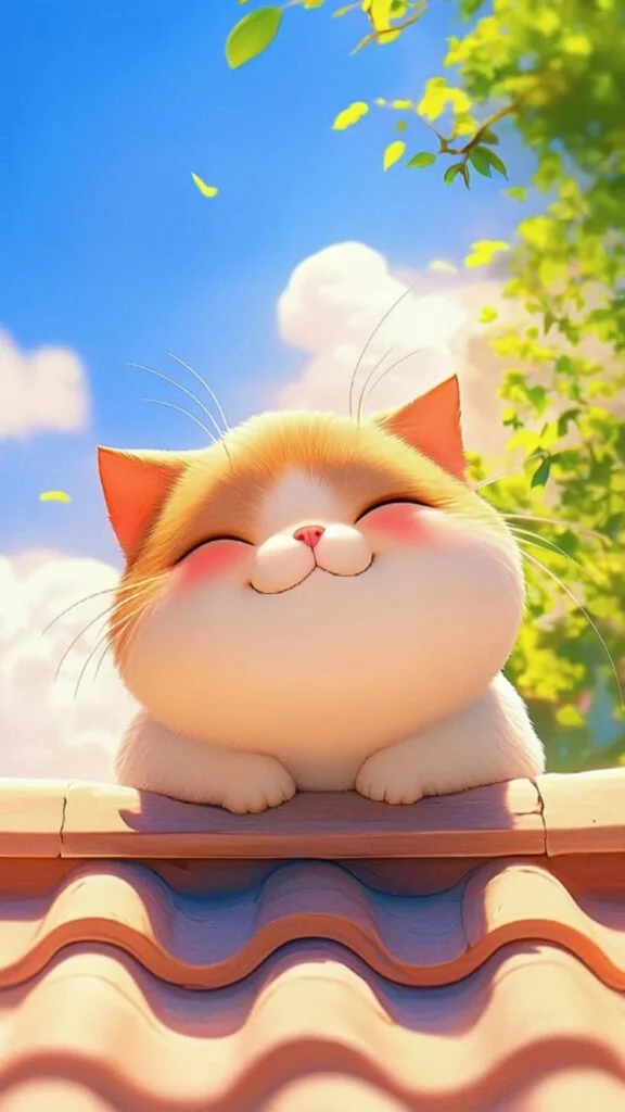 Mèo mũm mĩm nằm phơi nắng ấm