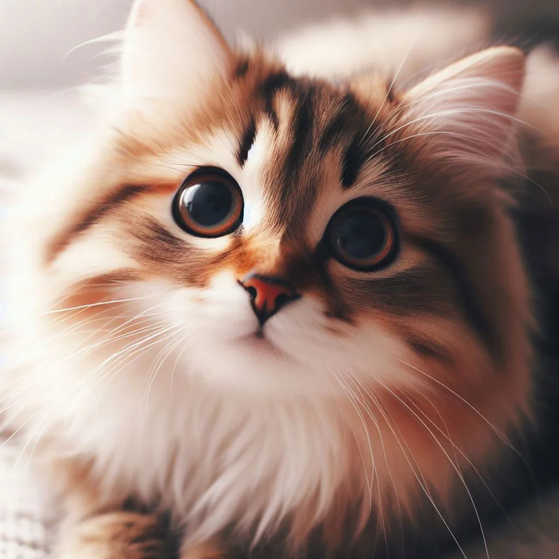 mèo con lông xù đáng yêu làm hình nền mèo cute