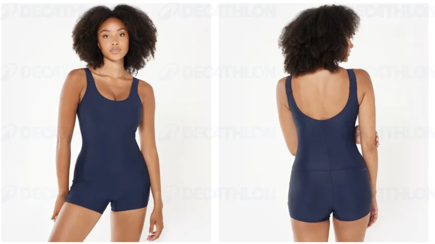 Đồ bơi một mảnh nữ dáng quần short - 100 Dova xanh navy