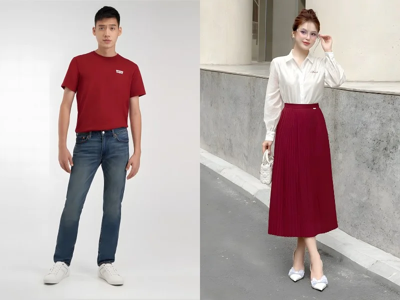 Màu đỏ phối với màu gì đẹp? 7 cách phối đồ đẹp, hợp thời trang