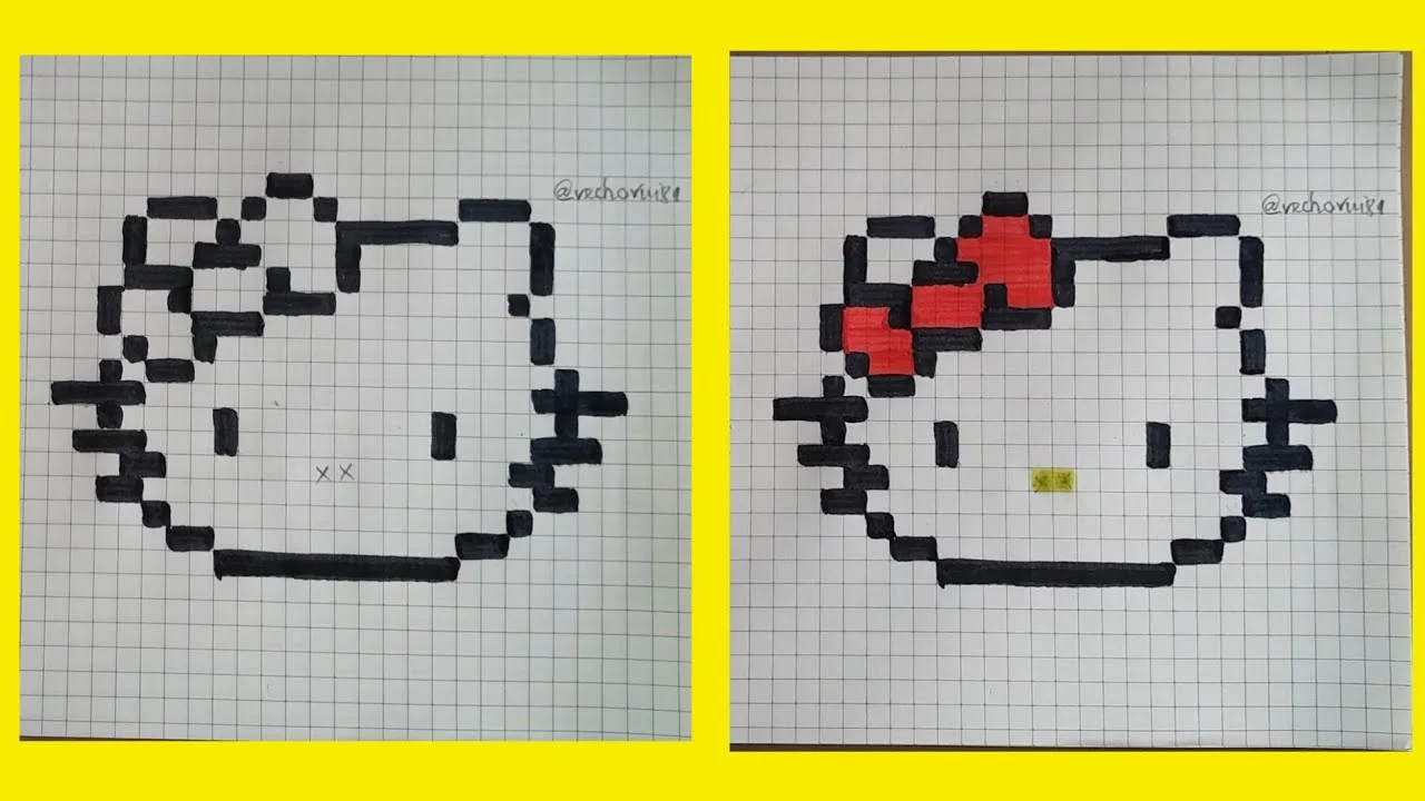 Vẽ Pixel Art #8 : vẽ mèo Kitty
