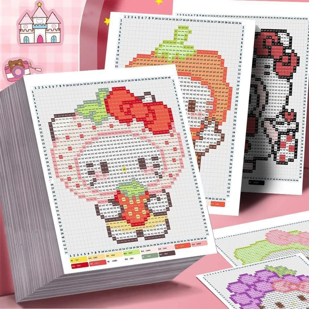 hình dán hello kitty 48 miếng dán hình mèo Kitty phong cách pixel, decal tranh ghép hạt, họa tiết hoạt hình dễ thương, vật liệu sáng tạo trang trí thủ công DIY (2)