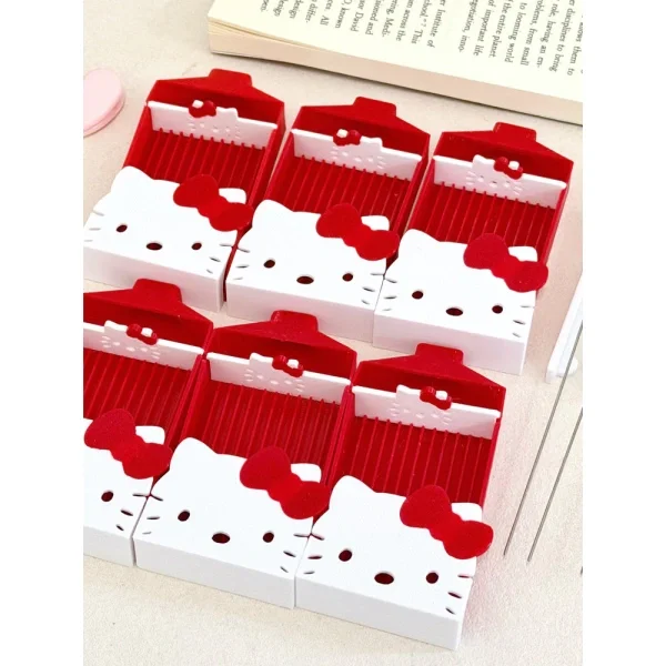 Bộ khay đựng hạt đính đá hình pixel Hello Kitty màu đỏ trắng dễ thương