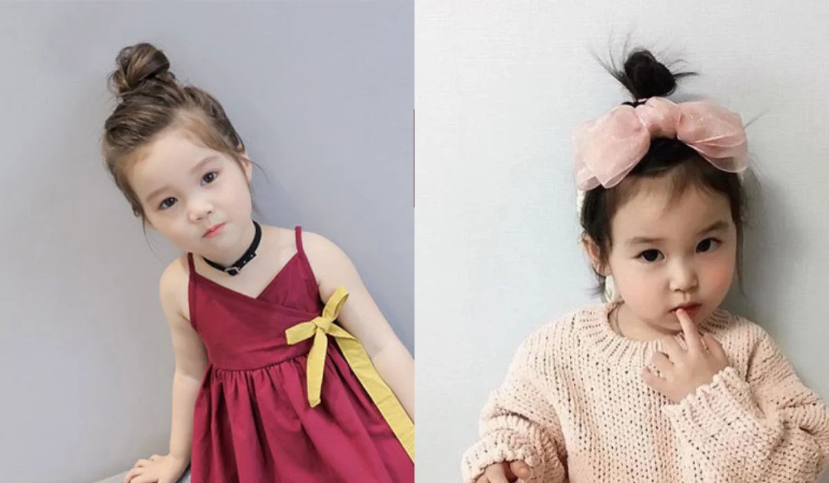 Búi tóc đơn giản, gọn gàng cho bé