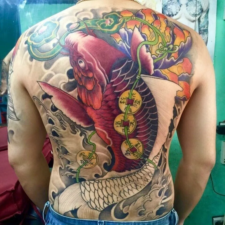 35+ mẫu hình xăm cá chép hóa rồng "siêu đẹp" cho nam