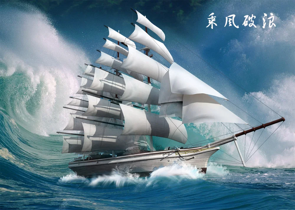 Hình ảnh con thuyền buồm vượt sóng lớn mang ý nghĩa thuận buồm xuôi gió trong kinh doanh và cuộc sống.