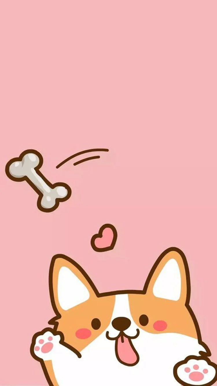hình nền điện thoại đẹp cute hình chú chó Corgi hoạt hình