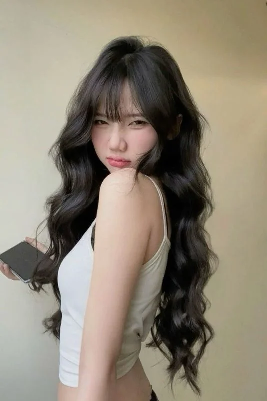 kiểu tóc nữ xoăn gợn sóng quyến rũ